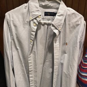 Blue/white button down